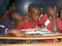 Boys at desk Zambia