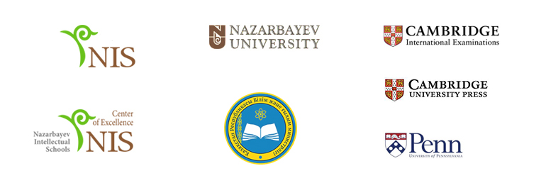 Logos for: Nazarbayev University Nazarbayev Intellectual Schools Nazarbayev Intellectual Schools Centre of Excellence Ministry of Education and Science of the Republic of Kazakhstan University of Pennsylvania Graduate School Cambridge International Examination Cambridge University Pres