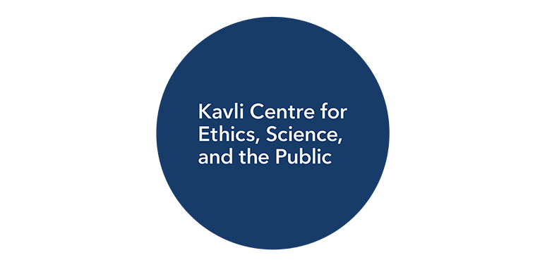 Logo - Kavli Centre for Ethics Science and the Public in a blue circle