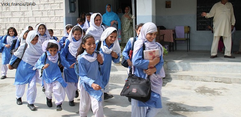 Girls in playground Pakistan