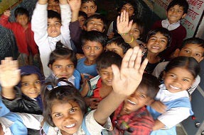 Primary school children in Madhya Pradesh India