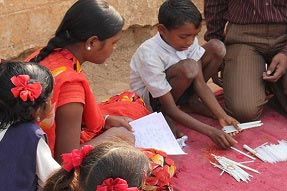 Learning Maths with sticks India