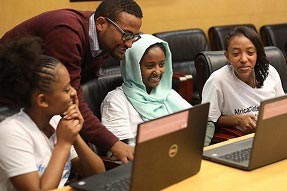 Girls learn how to use coding Ethiopia