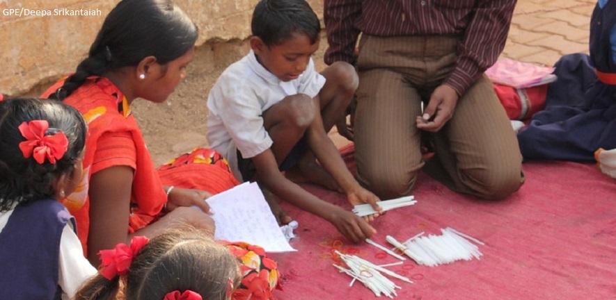 Learning Maths with sticks India