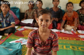 A young Rohingya refugee girl Cox’s Bazaar Bangladesh