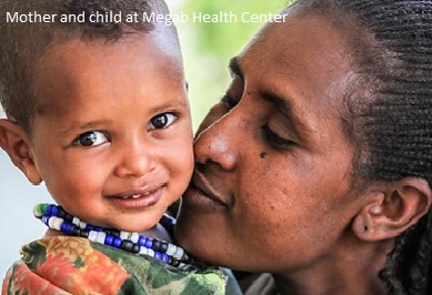 Mother and child at Megab Health Center