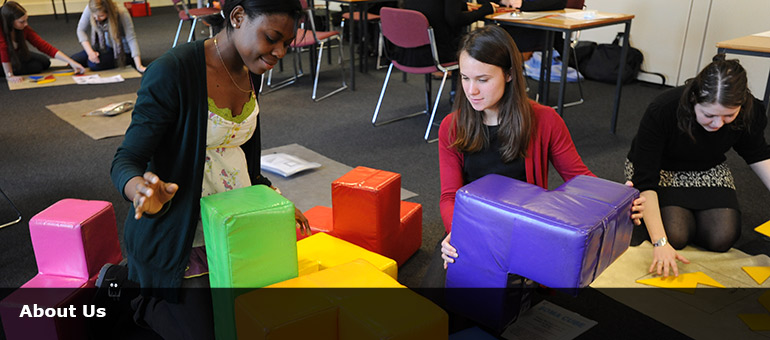 Faculty students with Maths puzzle