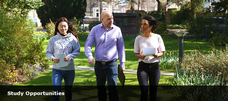 Research students in Faculty of Education garden