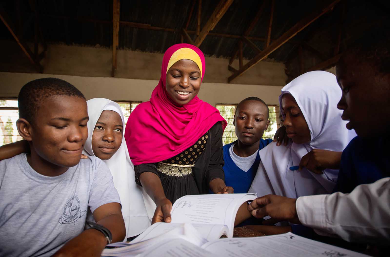 Learner Guide Zuhura delivers a My Better World life skills session at a secondary school in her community.
