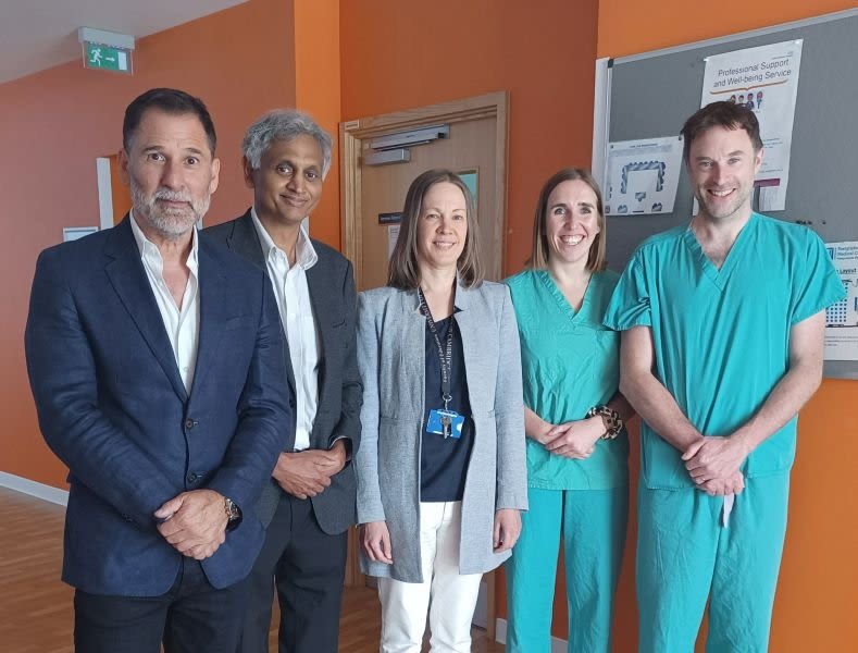 The team behind HoloScenarios. From left to right: David King Lasser, Dr Arun Gupta, Prof Riikka Hofmann, Dr Ruby Woodward and Dr Jonny Martin