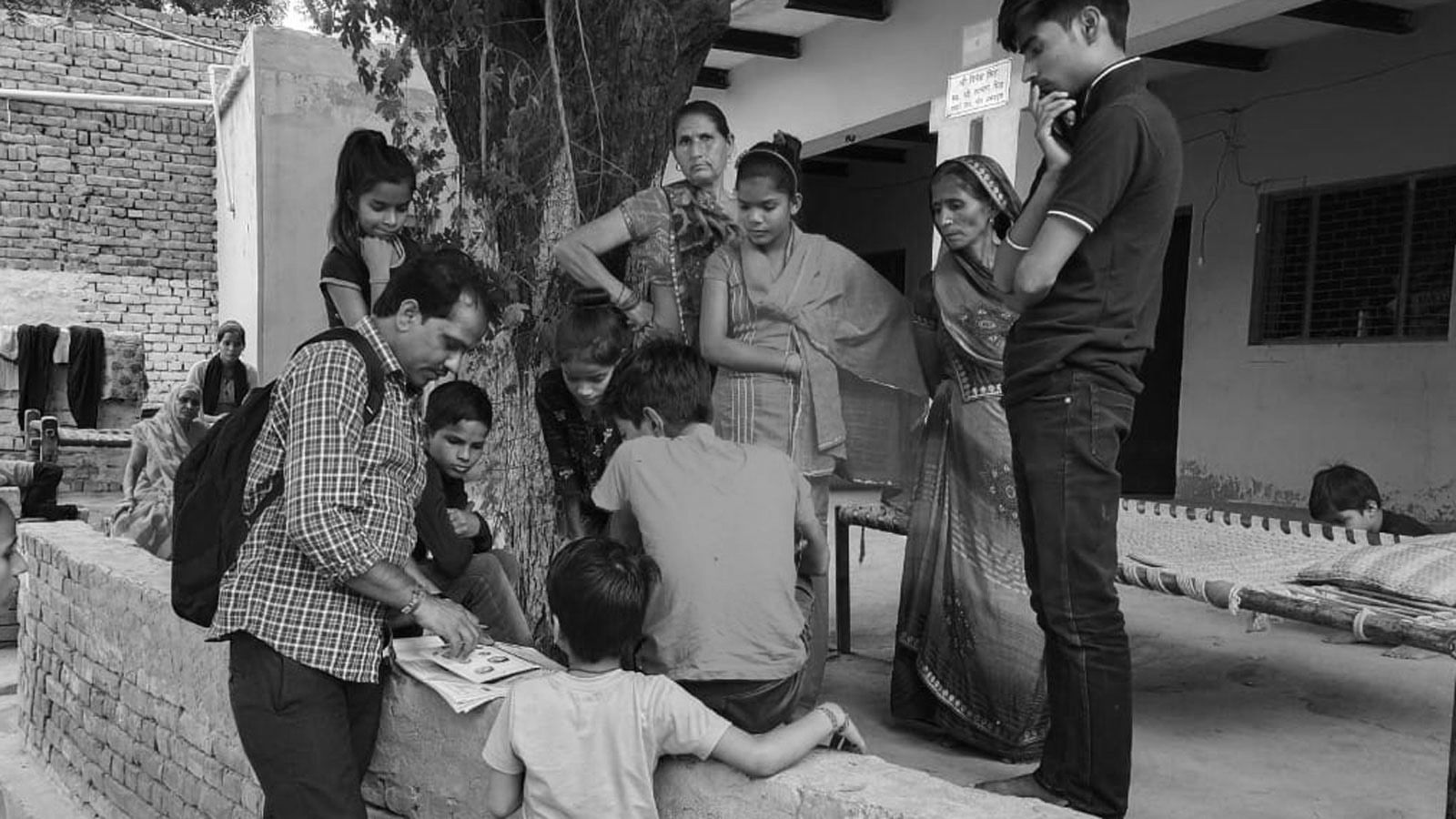 Teacher and students